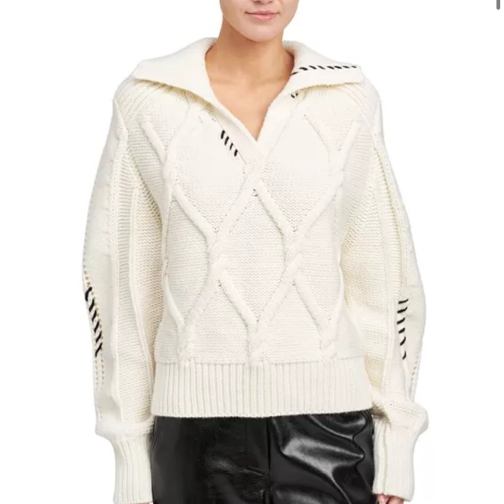 En Saison Whipstitch Polo Sweater
